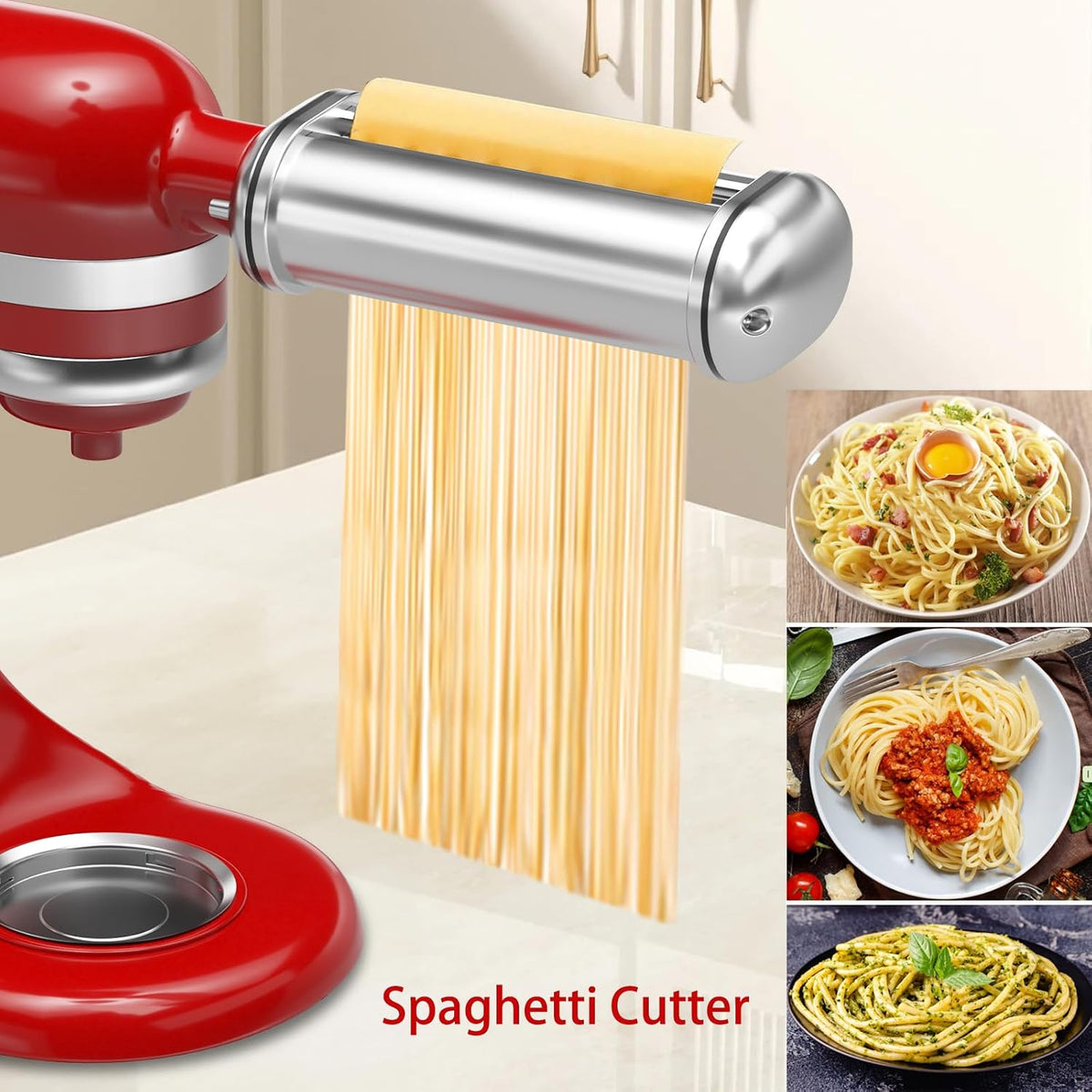Pasta Maker Attachment for All Kitchenaid Stand Mixers, 3 PCS Kitchen Aid Pasta – size reference