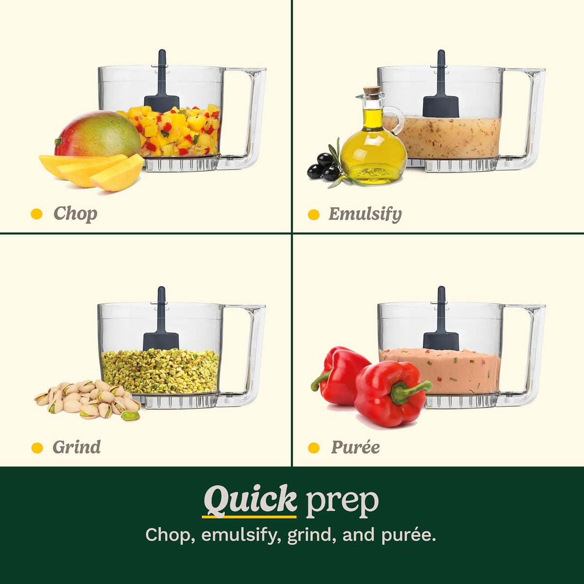 Mini Food Processor, Reversible Blade, 3-Cup Capacity – alternate view
