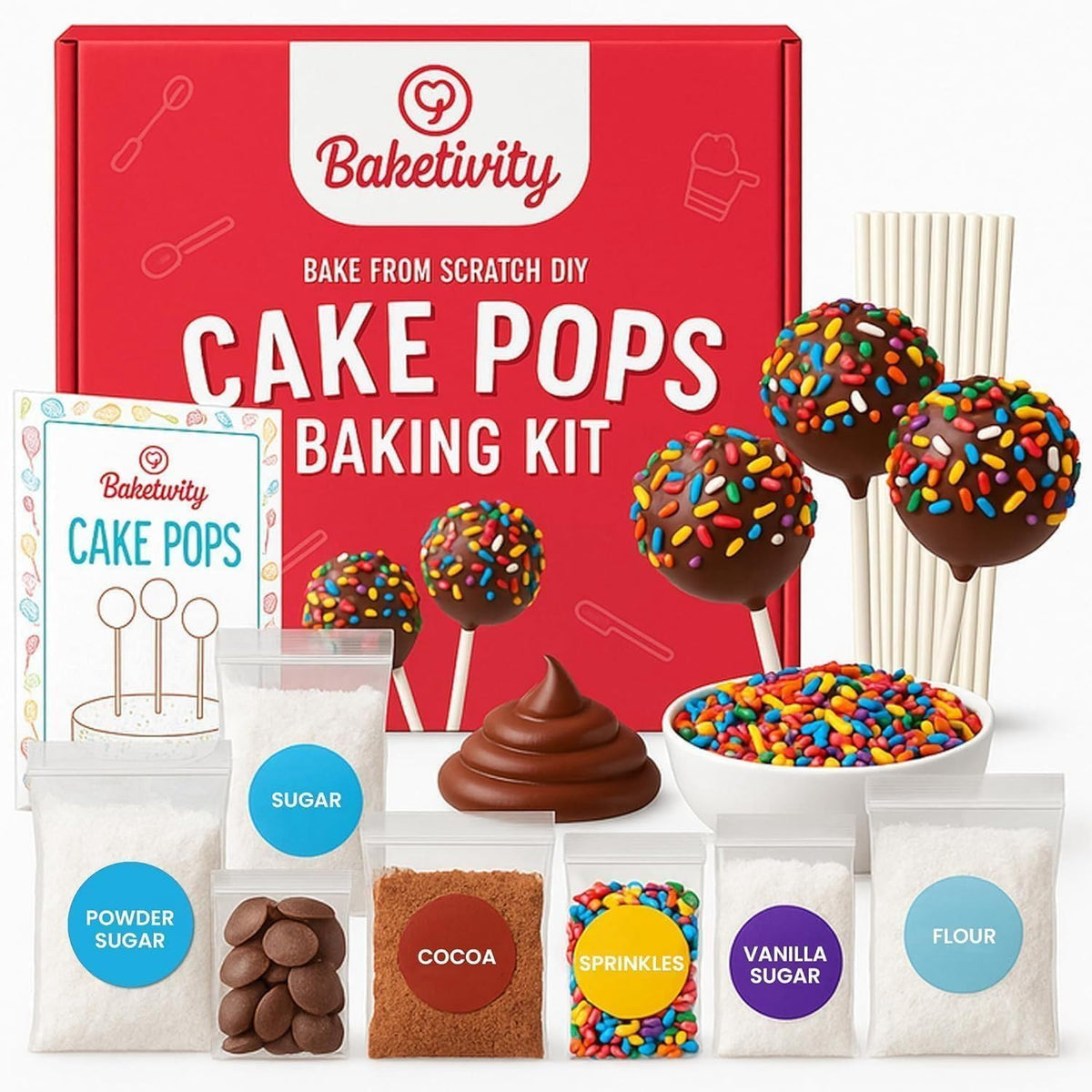 DIY Cake Pop Kids Baking Kit with Pre-Measured Ingredients