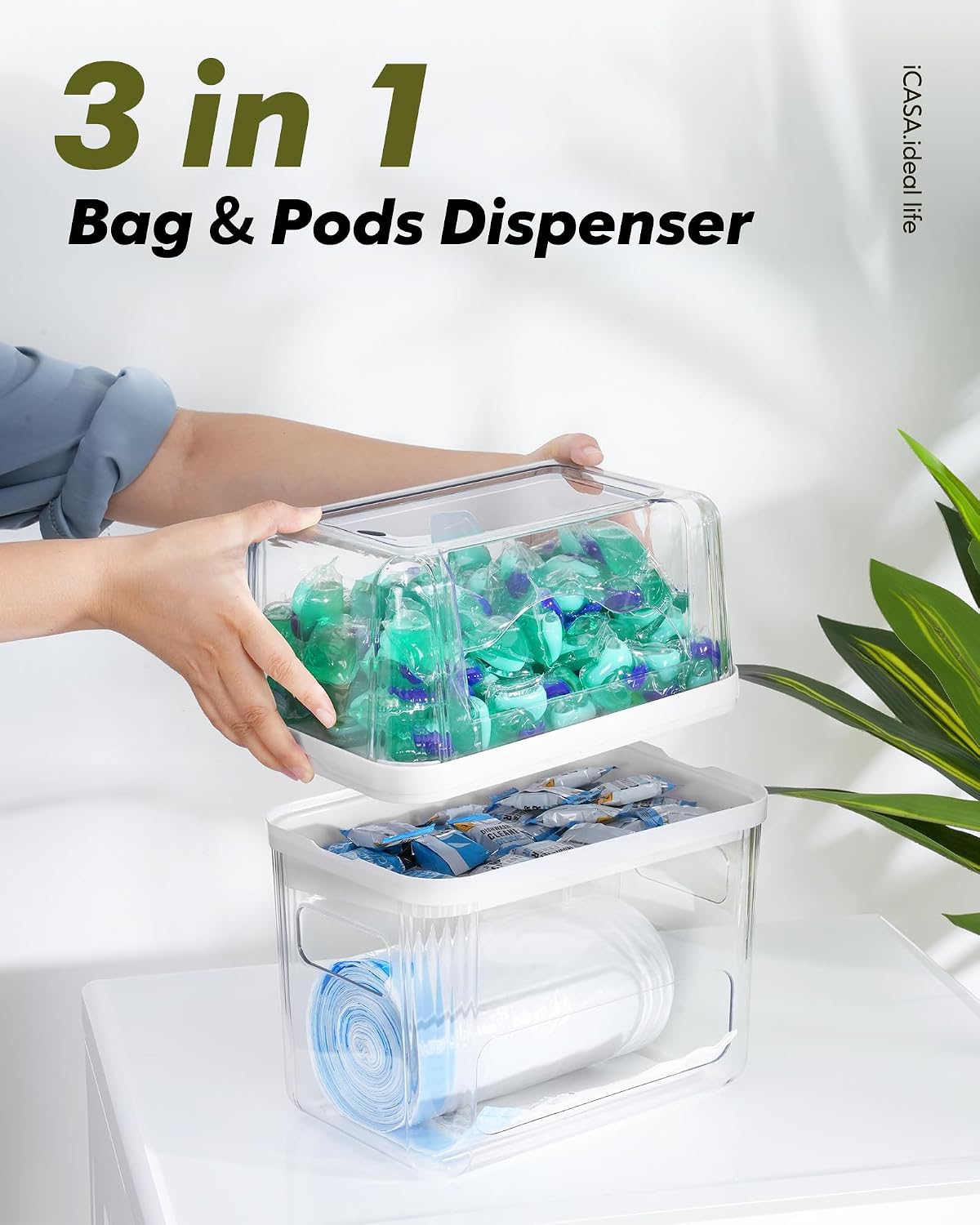 Trash Bag Dispenser Dishwasher Pods Container Under Sink Organizer – detail