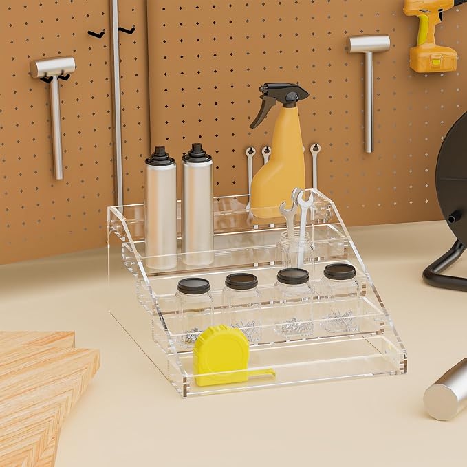 Spice Rack, 5 Tier Clear Acrylic Seasoning Organizer for Countertop