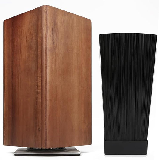 Magnetic Knife Block, Rotatable Knife Holder, Wooden Brown, Modern Style, Acacia Material
