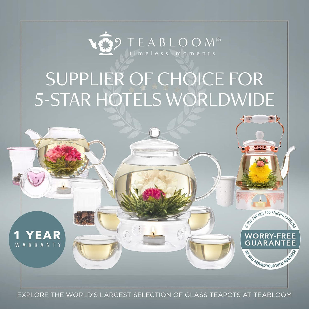 Stovetop & Microwave Safe Glass Teapot with Removable Loose Tea Glass Infuser – another angle