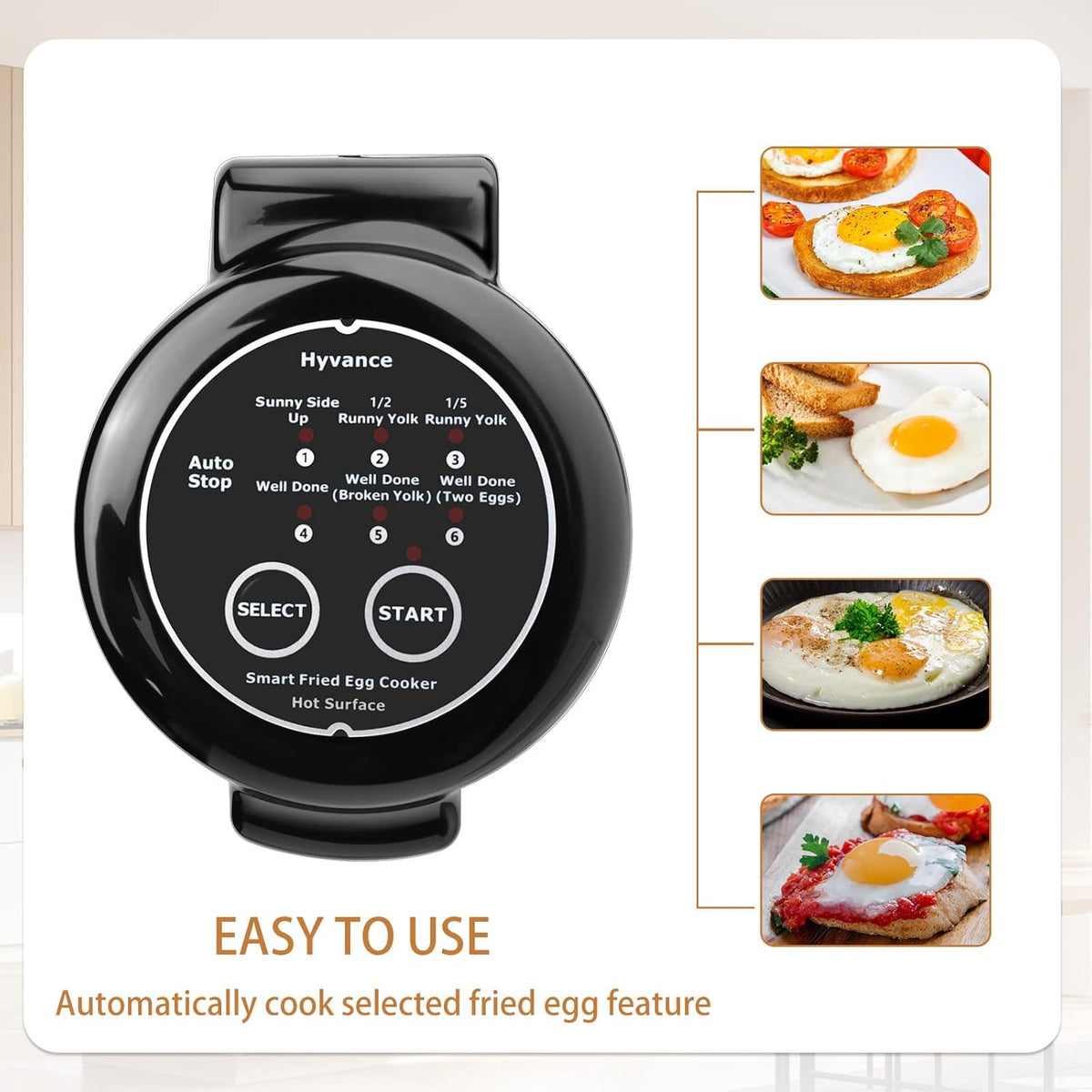 Smart Fried Egg Cooker, Automatic Fried Egg Maker for 6 Features like Sunny – detail