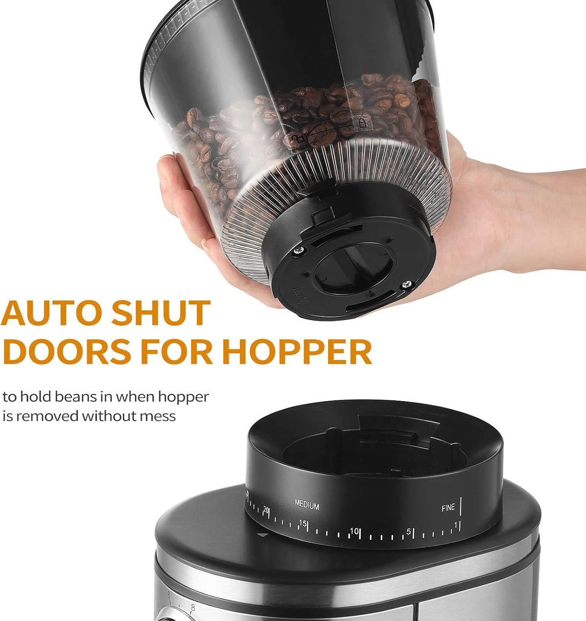 Burr Coffee Grinder, Electric Conical Coffee Bean Grinder With 30 Adjustable – detail
