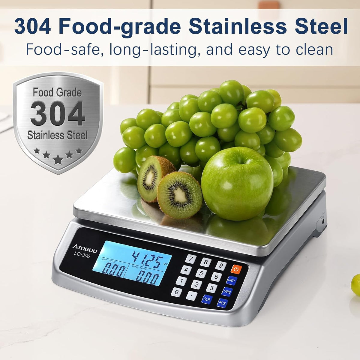 110lb Food Scale, Commercial Kitchen Scale with Price Computing – set view
