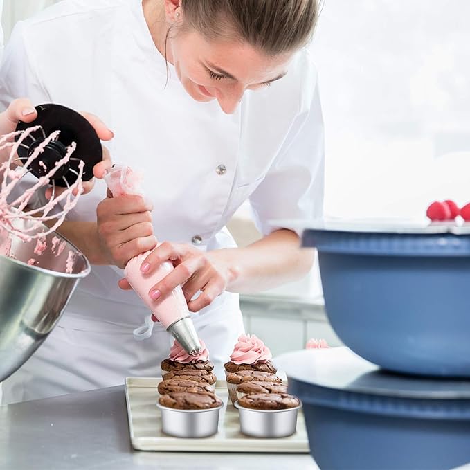 Nuenen 12 Pcs Round Cake Pans Aluminum Round Mold Smash Cake Baking Cheesecake Pans for Home Party Baking Supplies (4 Inch)