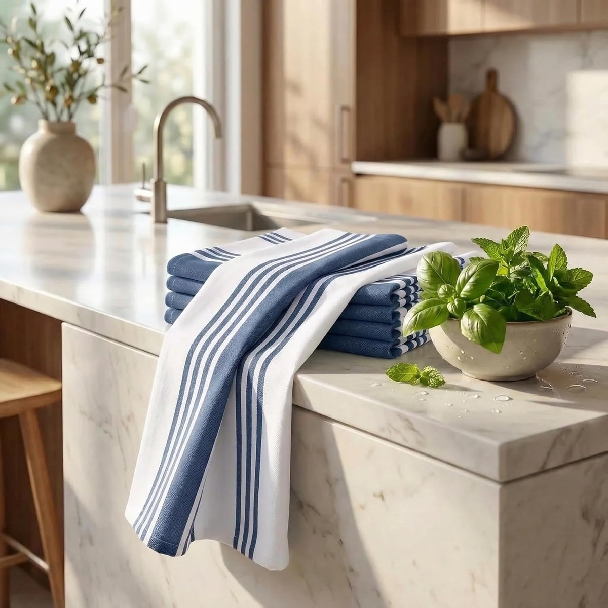 Kitchen Towels 100% Cotton Dish Towels for Kitchen (Set of 6) 20”x30” Dish – size reference