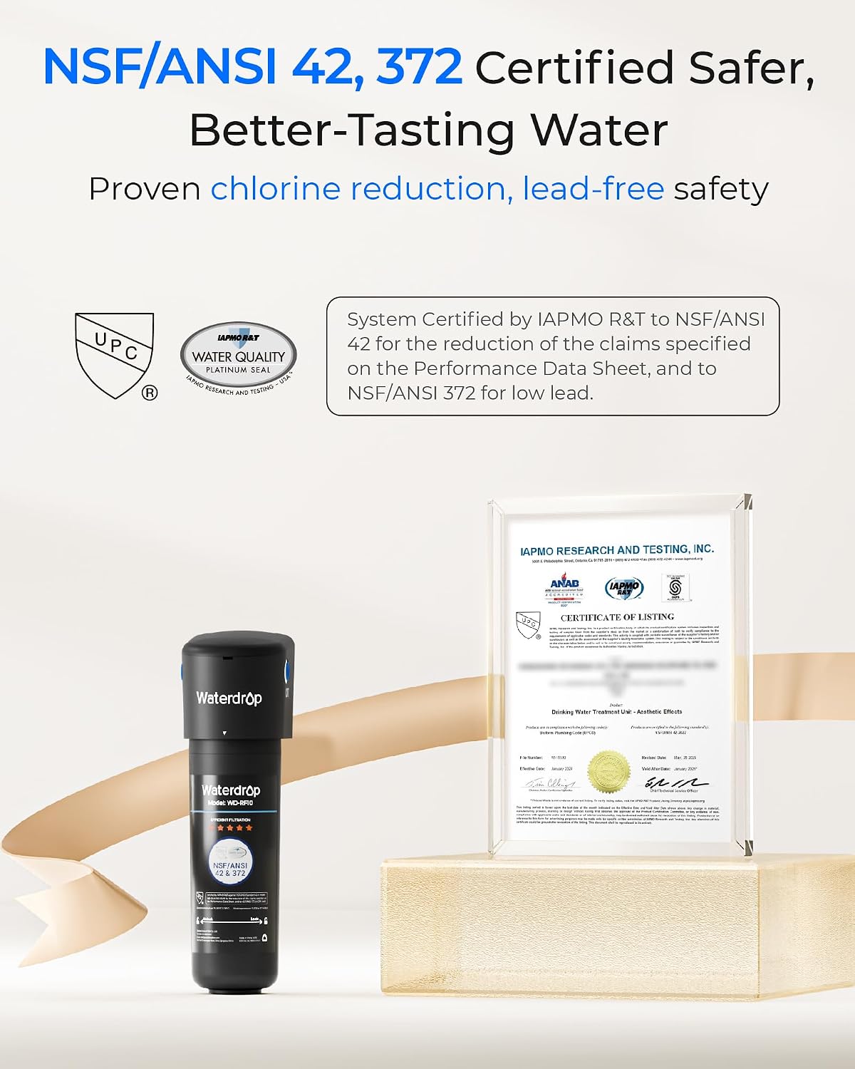 10UA Under Sink Water Filter System, NSF/ANSI 42 Certified 1 Year – alternate view