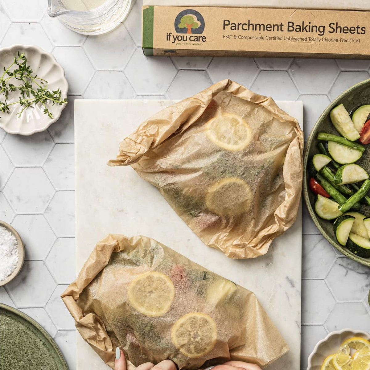 Parchment Paper Baking Sheets – 12 Pack of 24-Count Precut Liners - Unbleached – close-up