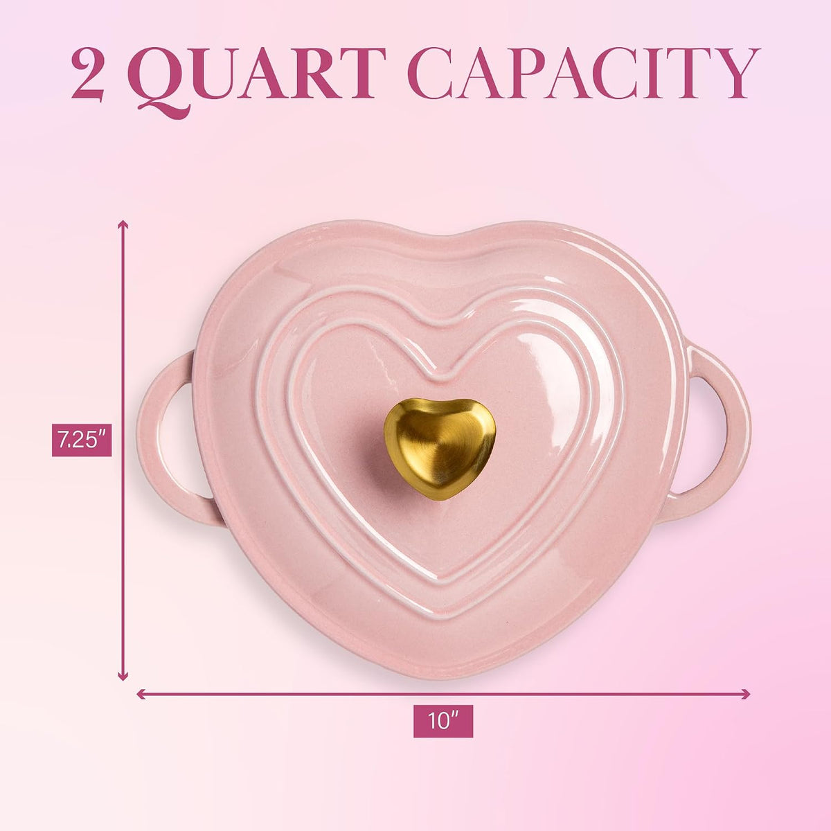 Enameled Cast Iron Dutch Oven Pot with Lid, Heart-Shaped Dutch Oven, Durable – set view