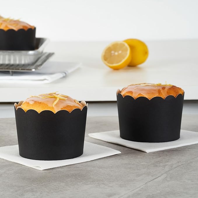 Baking Cups, Black Paper Cupcake Liners, 10 Ounce, 200 Count