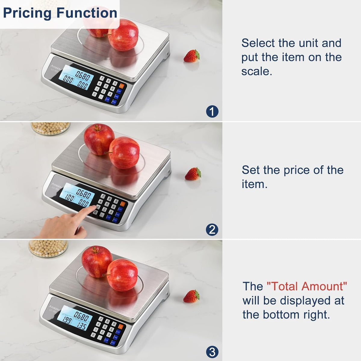 110lb Food Scale, Commercial Kitchen Scale with Price Computing – alternate view
