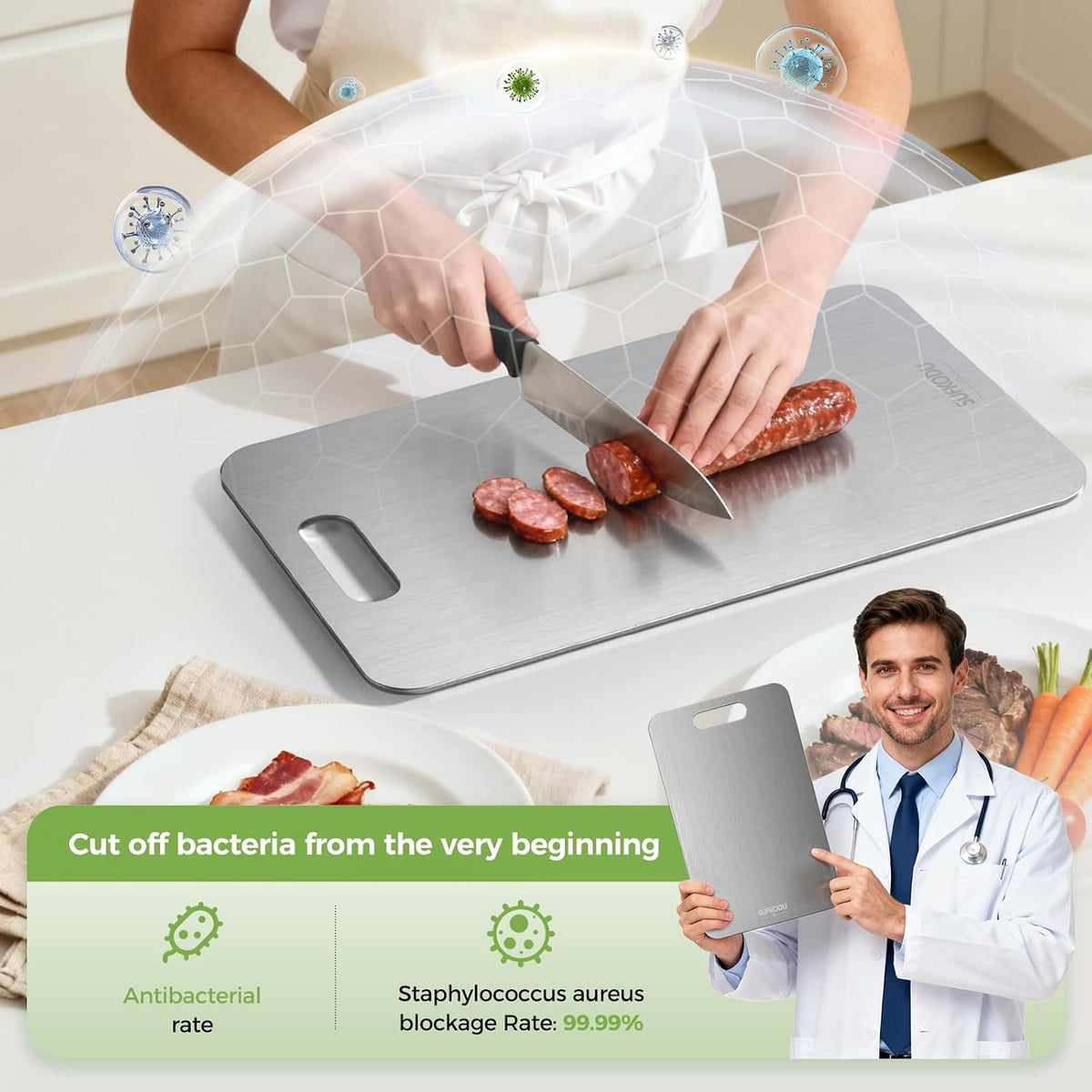 Titanium Cutting Board Set of 3(M+L+XL) – size reference