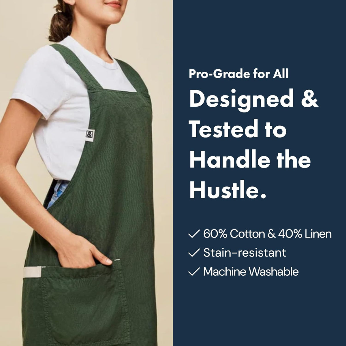 Smock - Professional Chef Smock with Pockets & Cross Back Straps for Cooking – alternate view