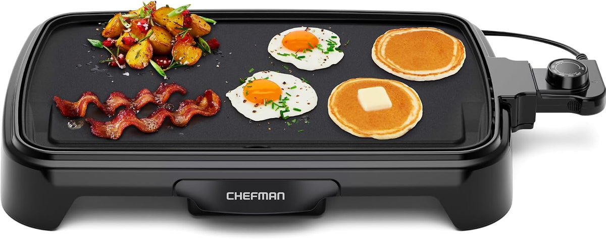 Electric Griddle with Removable Temperature Control, Immersible Flat Top Grill