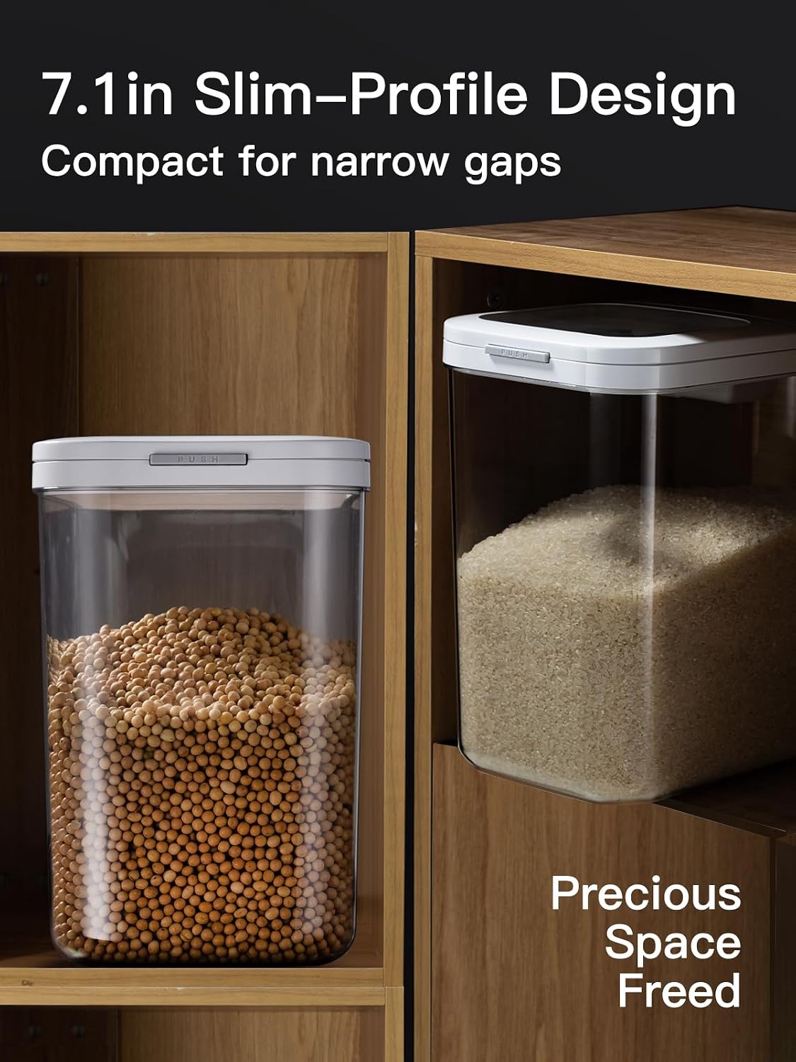 20-25 lbs Rice Dispenser with measuring spoon - Rice Container – set view