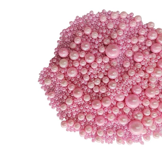 Sprinkles: Edible Pink Sugar Pearls, Cake Topper, 4.23 oz