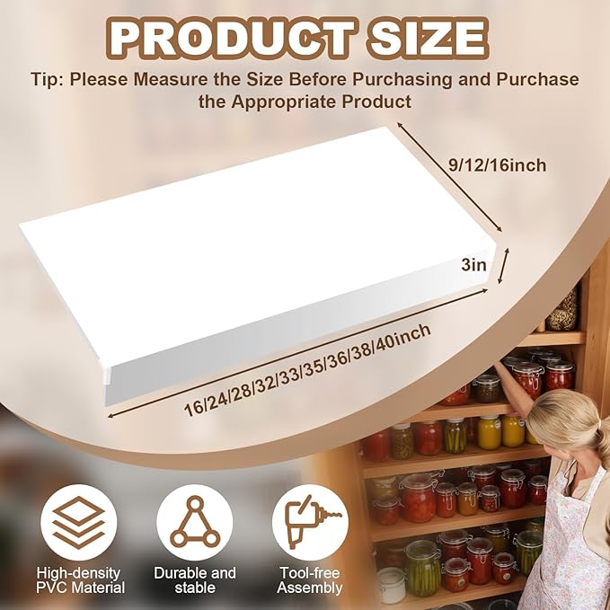 5 Pcs Wire Rack Covers 36x12x3 inch PVC Pantry Shelf Cover 0.31 inch Thick Removable Closet Wire Rack Shelf Covers,Decoration Kitchen Bathroom Office Shelving (Light Luxury White,36x12x3 inch)