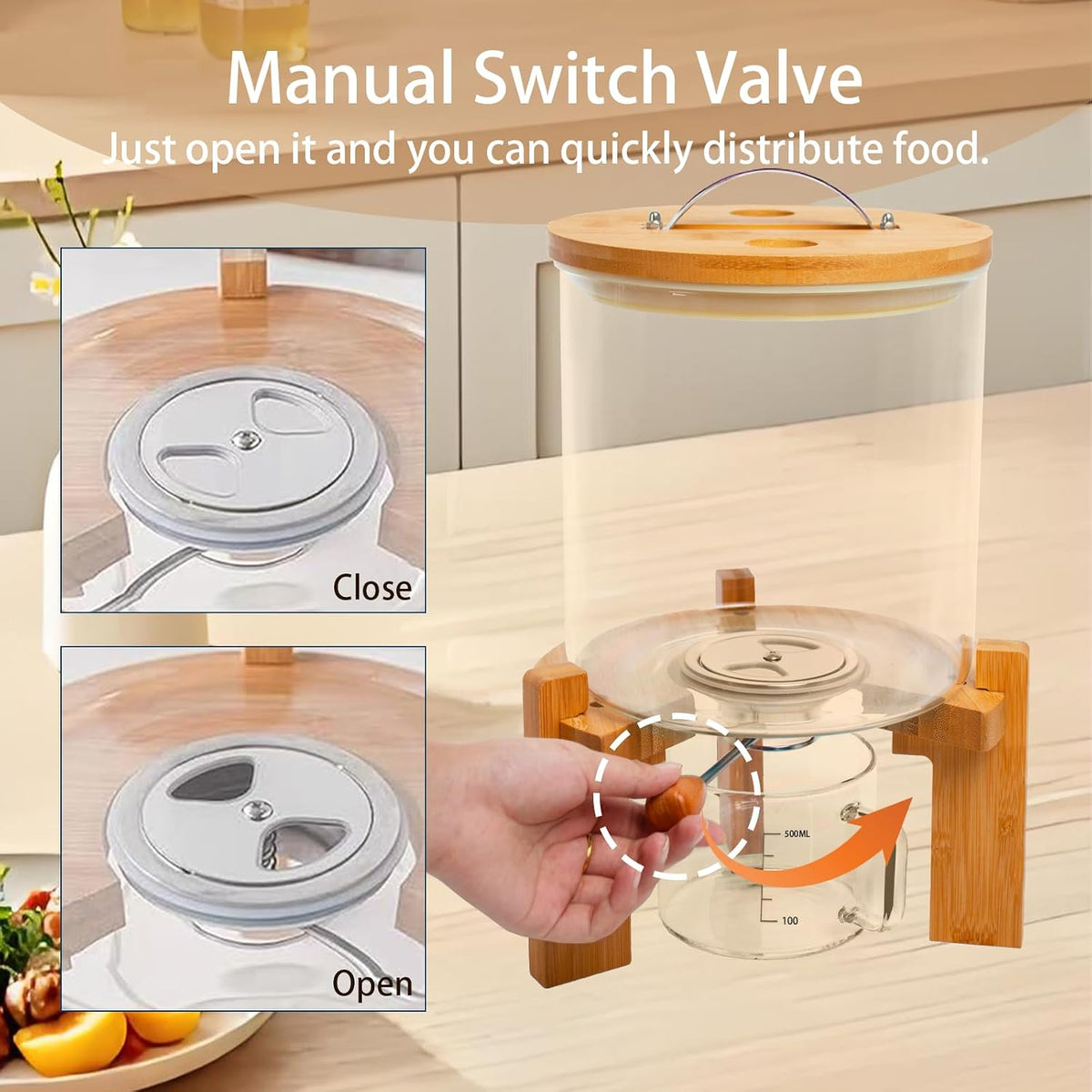 Rice Dispenser, Rice Storage Container, Flour and Cereal Container for Kitchen – alternate view