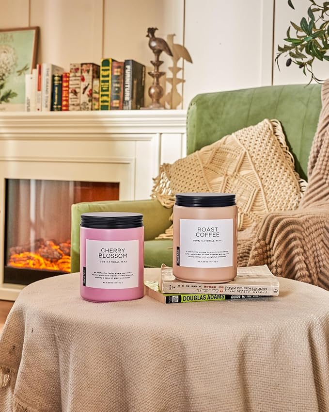 Jar Candles, Roasted Coffee Scent, 19.4 oz Soy and Vegetable Wax