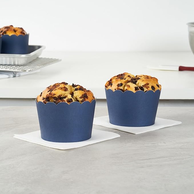 Paper Baking Cups, 200 Count Midnight Blue Scalloped Cupcake Liners