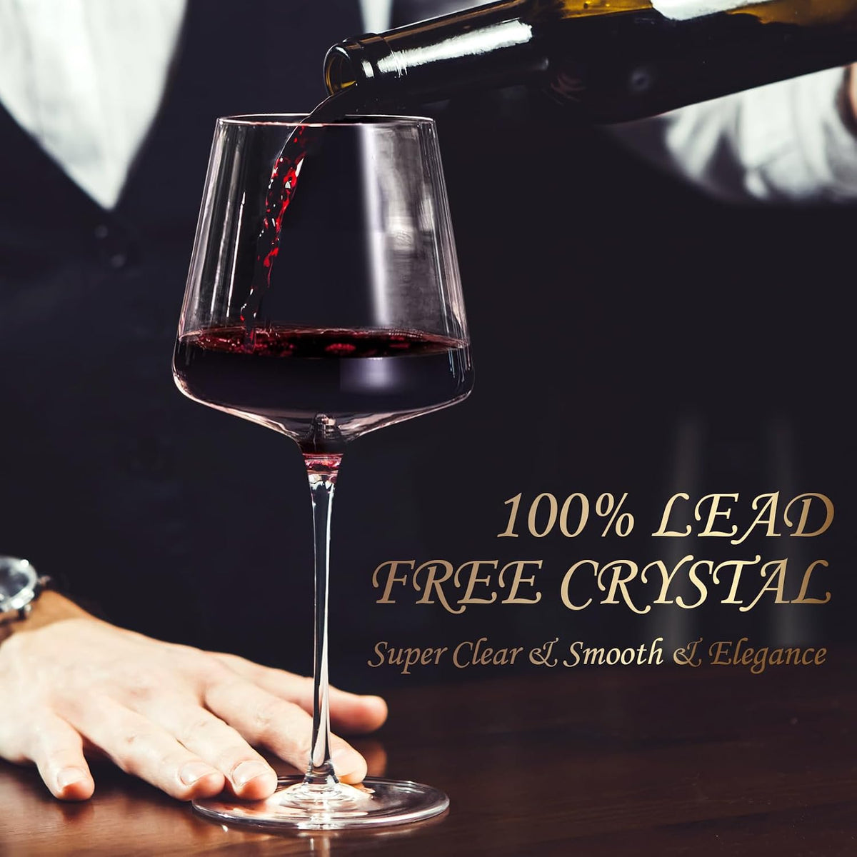 21Oz Crystal Wine Glasses Set of 6, Premium Large White or Red Wine Glasses – close-up