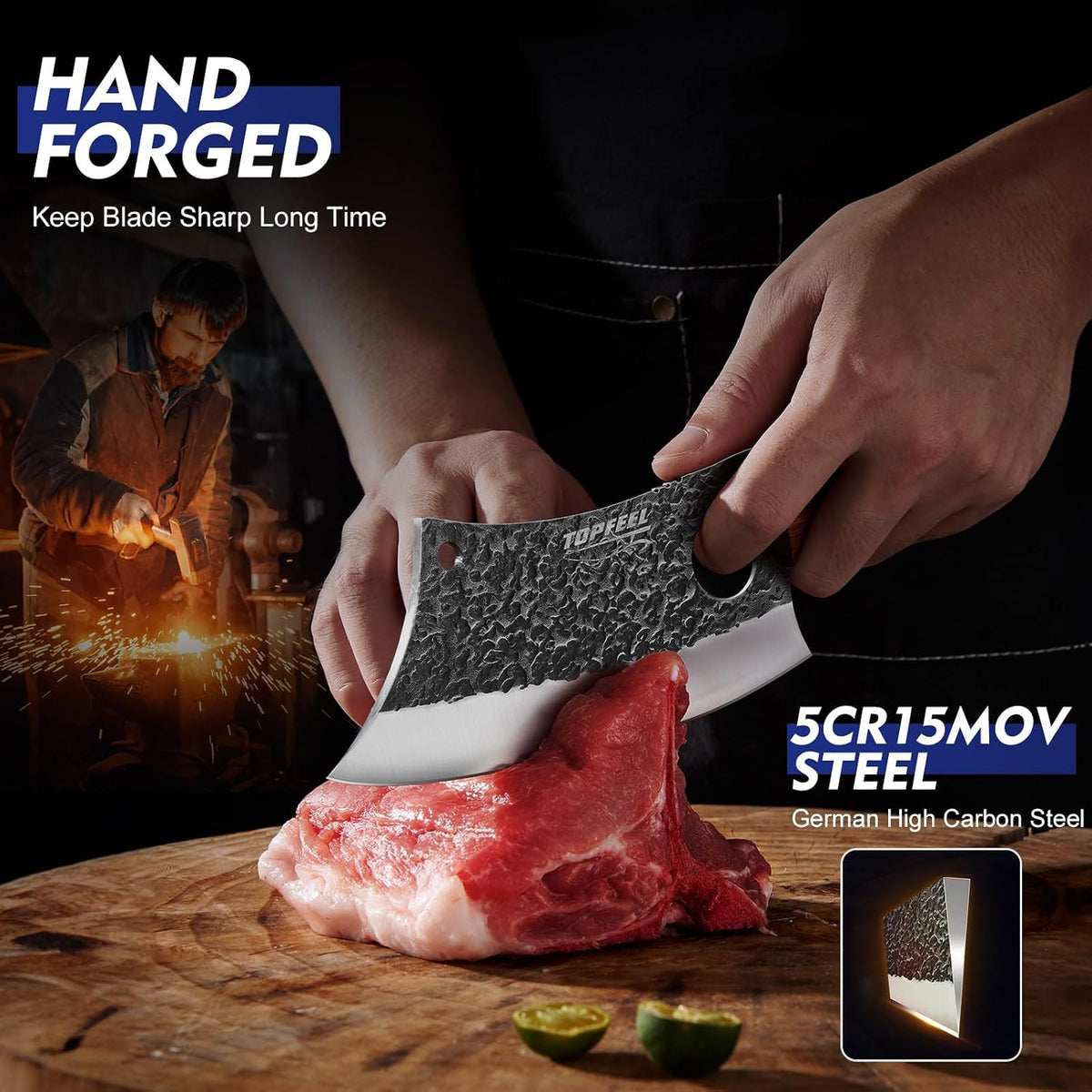 3PCS Hand Forged Kitchen Knife Set - Viking Chef Knives Men Gifts – features