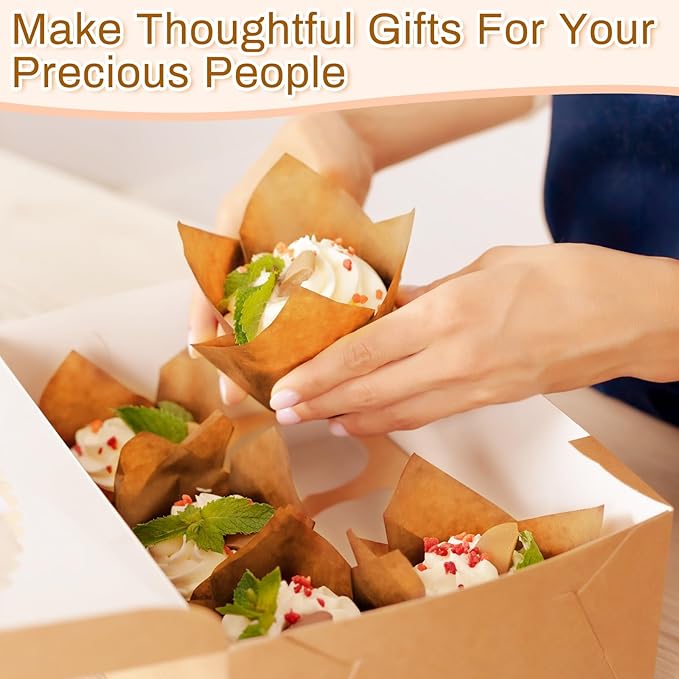 Baking Cups, 600 Count Light Brown Tulip Paper Muffin Liners