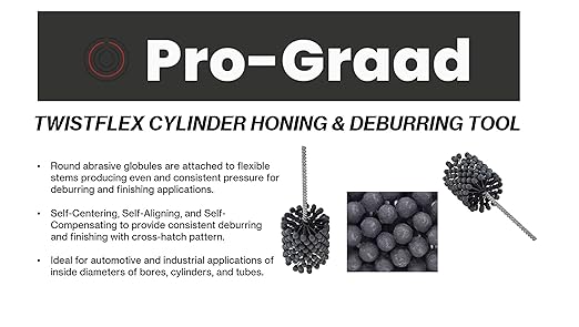TwistFlex 3-1/2” 400SC Cylinder Hone | 3.5” (89mm) Standard Duty Flexible Cylinder Honing & Deburring Tool for Hole Diameters 3.3” – 3.5” | Silicon Carbide 400 Grit