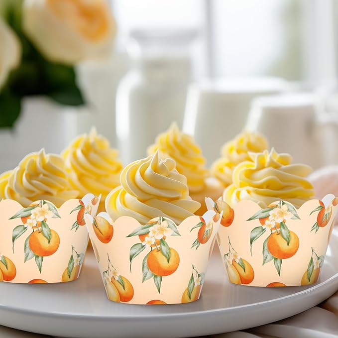 Baking Cups 36 Count Orange Watercolor Paper Cupcake Wrappers