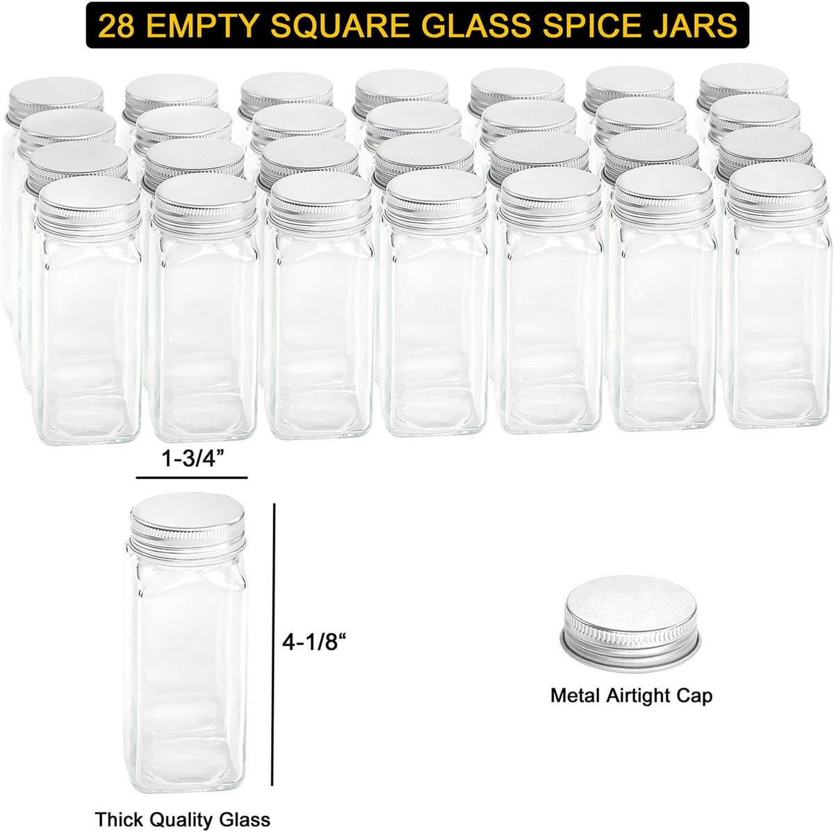Spice Rack Organizer with 28 Spice Jars, 386 Spice Labels, Chalk Marker – alternate view