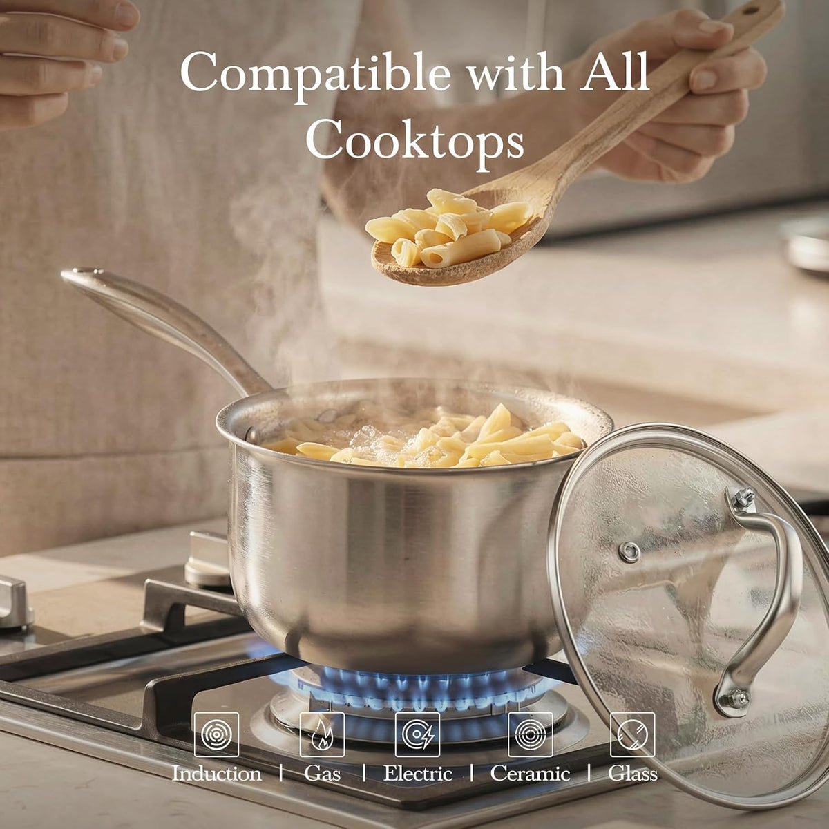 Tri-Ply Stainless Steel Pot 1.5Qt & 2.5Qt with Lids – detail