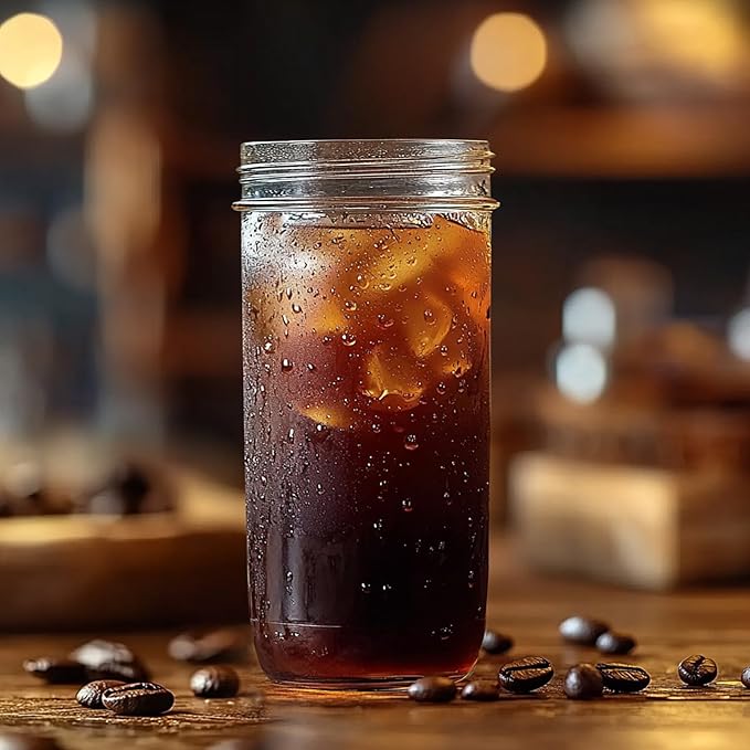 Mason Jars 24 oz Wide Mouth Glass Set of 6 with Lids and Bands