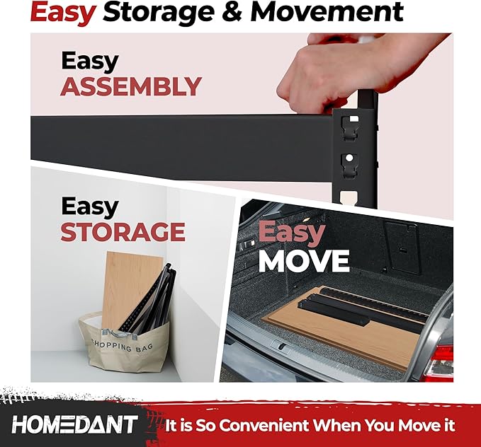 HOMEDANT 5-Tier Laminated Boltless Heavy Duty Metal Shelving Unit Adjustable Garage Storage Utility Rack Shelves Organization Multipurpose Shelf Warehouse Industrial 39.8" W x 18.2" D x 71.3" H 2Pack