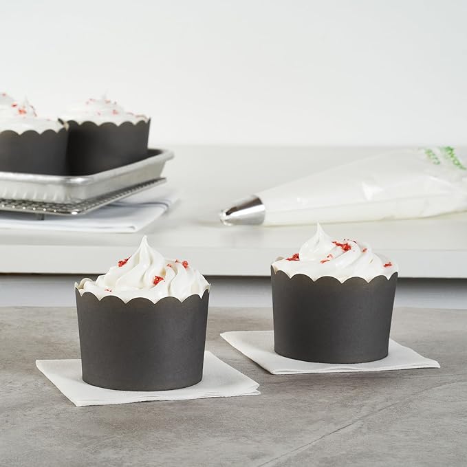 Baking Cups - 10 Ounce Gray Paper Cupcake Liners, 200 Count