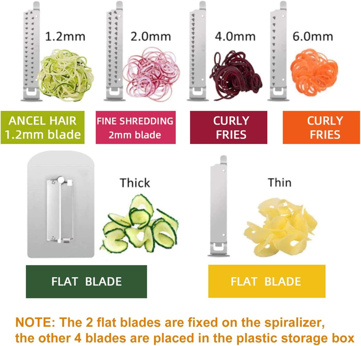 6-Blade Vegetable Spiralizer Spiral Slicer Veggie Pasta Spaghetti Maker – detail