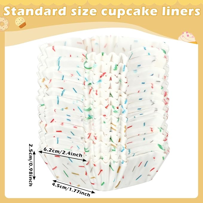 Baking Cups 350 Count Square Confetti Mini Paper Liners