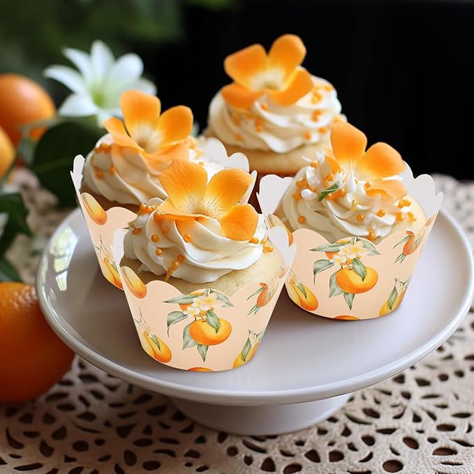 Baking Cups 36 Count Orange Watercolor Paper Cupcake Wrappers