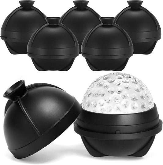 6 Pack 3D Golf Ball Ice Cube Mold 2.5 Inch Large Silicone Round Ice Cube Molds Novelty Golf Ball Gifts Stuff for Cocktails, Bourbon,Brandy, Whiskey Gifts for Men and Women(6, Golf Ball)