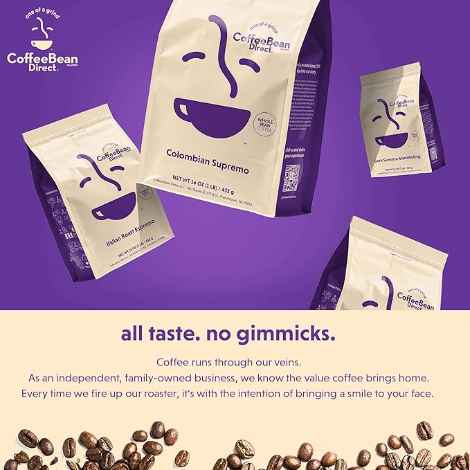 Coffee Bean Direct Organic Fair Trade Dark Sumatra Mandheling, Whole Bean Coffee, Dark Roast, 2.5 Pound Bag (Pack of 1)