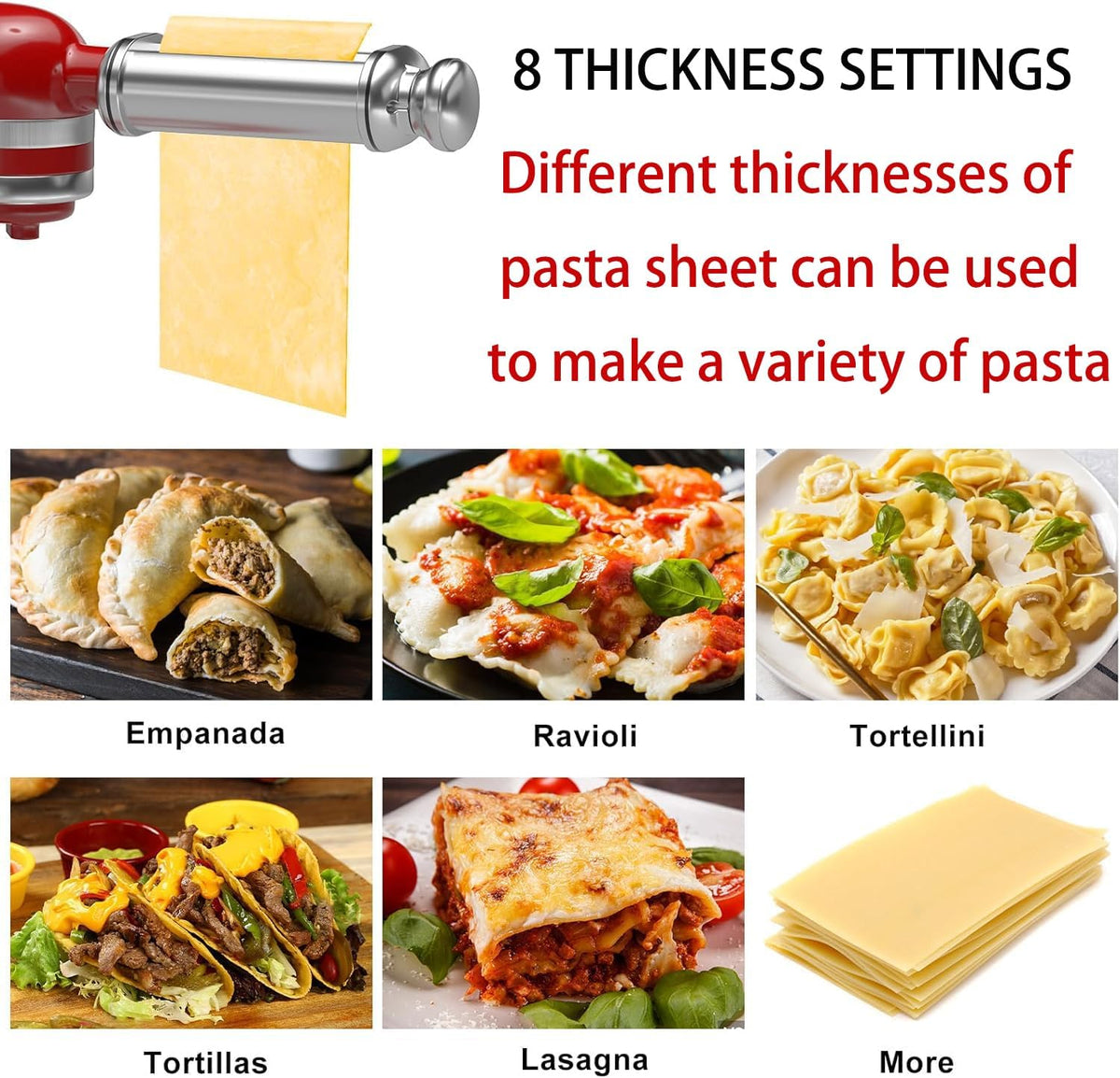 Pasta Maker Attachment for All Kitchenaid Stand Mixers, 3 PCS Kitchen Aid Pasta – close-up