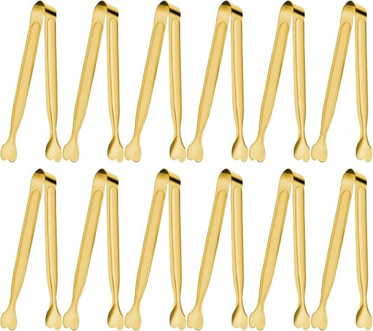 Serving Tongs, Anytrp 12-Packs Stainless Steel Sugar Tongs, 5.3inch Small Tong Kitchen Appetizers Tong for Serving Food, Buffets, Coffee Bar, Tea Party, Desserts Party and Ice Bucket