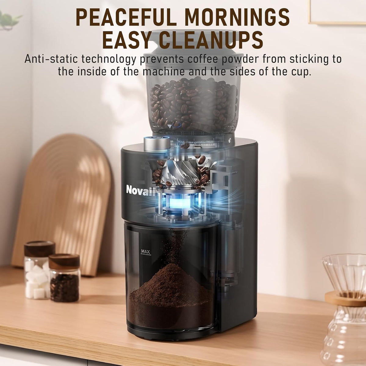 Coffee Grinder, Electric Coffee Bean Grinder with Anti-Static Design, 38 – features