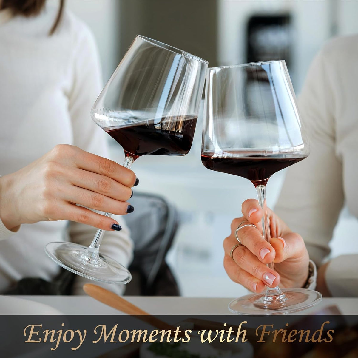 21Oz Crystal Wine Glasses Set of 6, Premium Large White or Red Wine Glasses – size reference