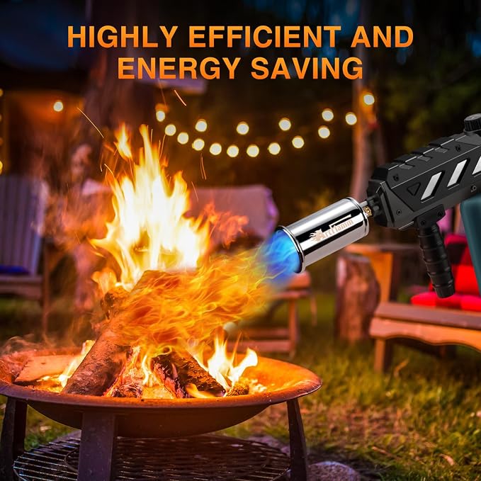 Cooking Torch with Detachable Handle, Adjustable Flame, Black