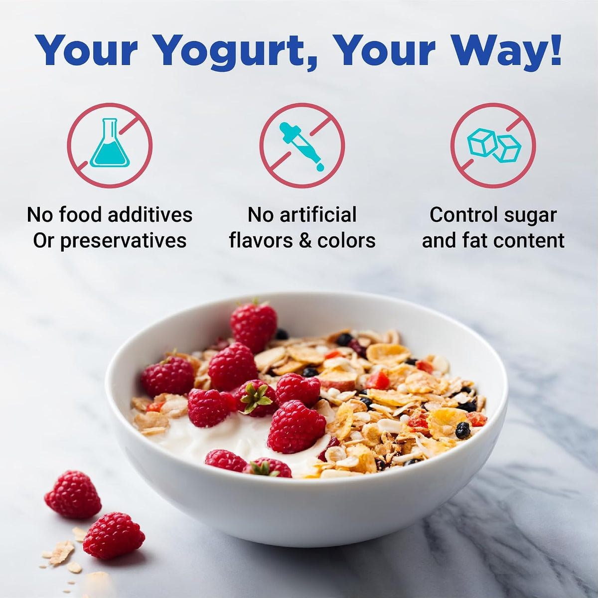 Probiotic Yogurt Maker with TruTemp™ Adjustable Temperature & Time Control – another angle