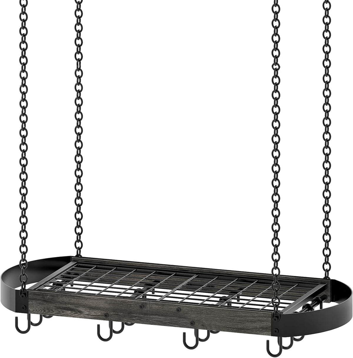 31.7-Inch Hanging Pot Rack, Space-Saving Pot Hanger for Kitchen, Ceiling Pan – another angle