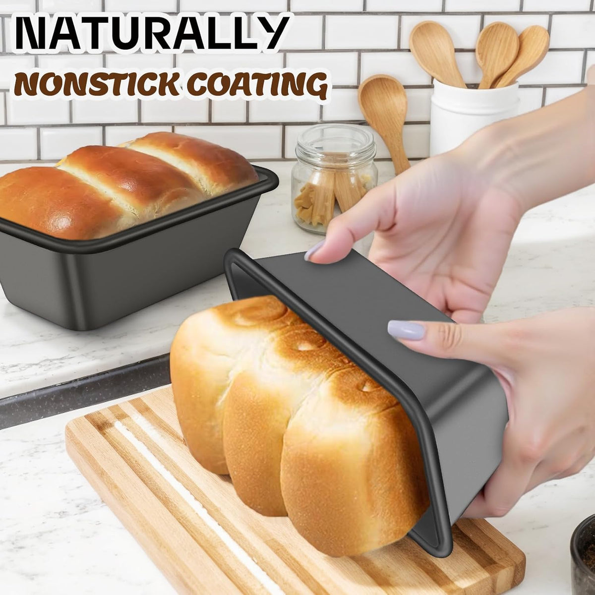 Baking Pans Set, Nonstick Bakeware Sets, Oven Pans for Cooking, 6 Pieces Baking – close-up