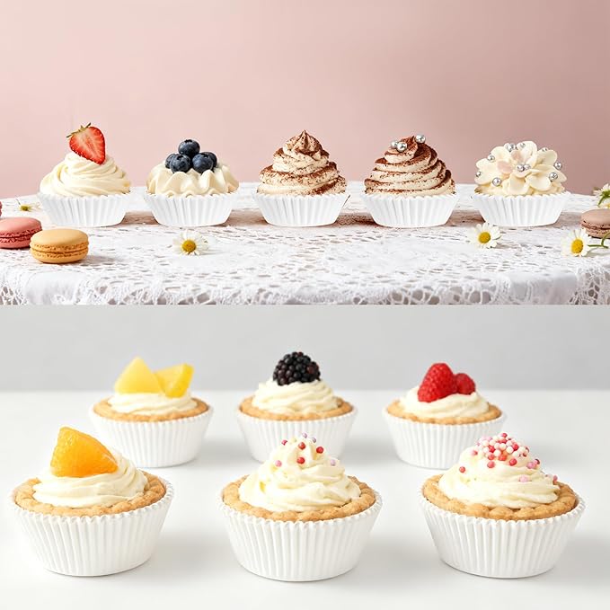 Baking Cups: 2 Inch Mini Cupcake Liners, 1000 Count in White
